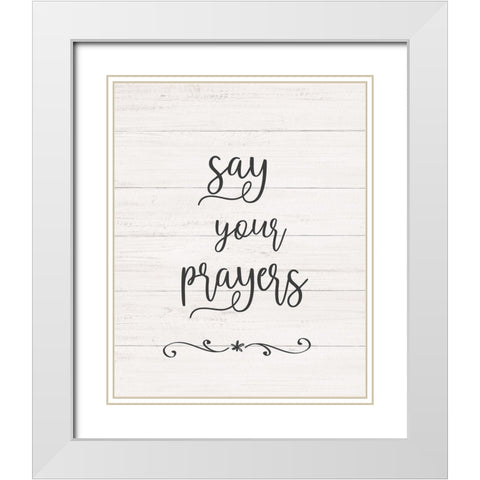 Say Your Prayers White Modern Wood Framed Art Print with Double Matting by Carpentieri, Natalie