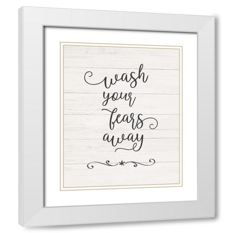 Wash Fears White Modern Wood Framed Art Print with Double Matting by Carpentieri, Natalie