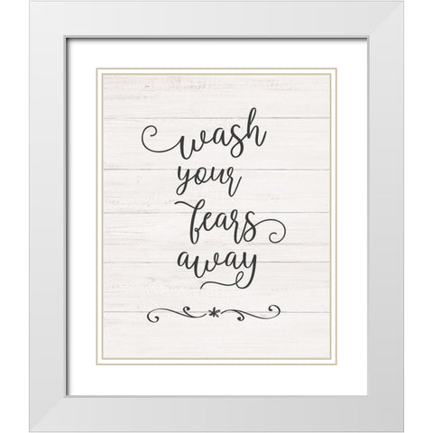Wash Fears White Modern Wood Framed Art Print with Double Matting by Carpentieri, Natalie