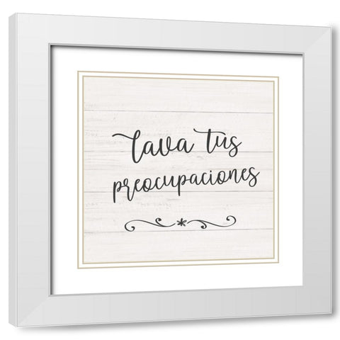 Preocupaciones White Modern Wood Framed Art Print with Double Matting by Carpentieri, Natalie