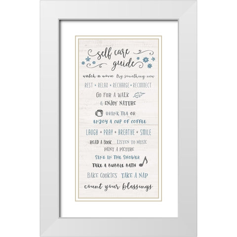 Self Care Guide White Modern Wood Framed Art Print with Double Matting by Carpentieri, Natalie