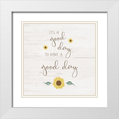 Good Day White Modern Wood Framed Art Print with Double Matting by Carpentieri, Natalie