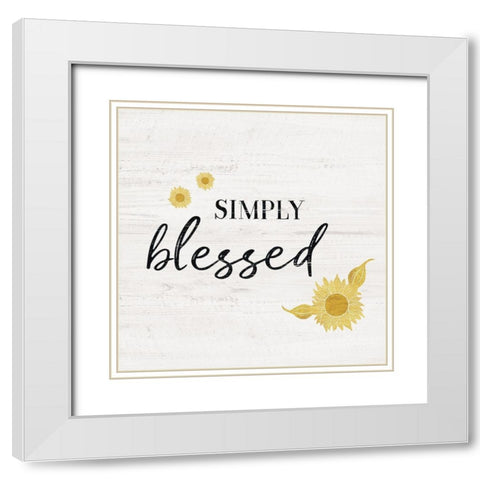 Simply Blessed White Modern Wood Framed Art Print with Double Matting by Carpentieri, Natalie