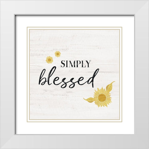 Simply Blessed White Modern Wood Framed Art Print with Double Matting by Carpentieri, Natalie