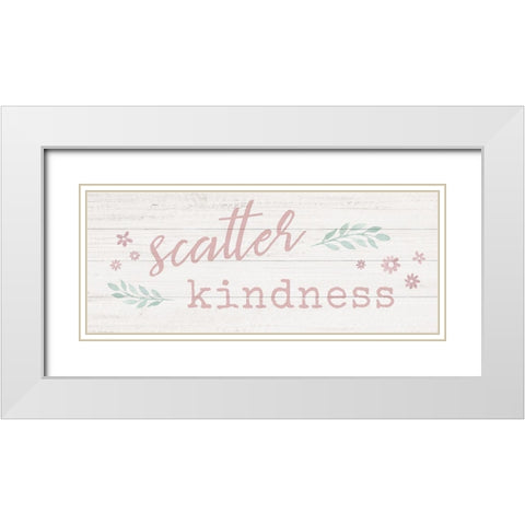 Scatter Kindness White Modern Wood Framed Art Print with Double Matting by Carpentieri, Natalie