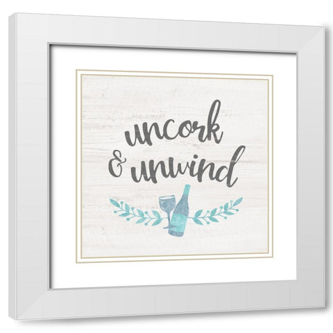 Wine OClock White Modern Wood Framed Art Print with Double Matting by Carpentieri, Natalie