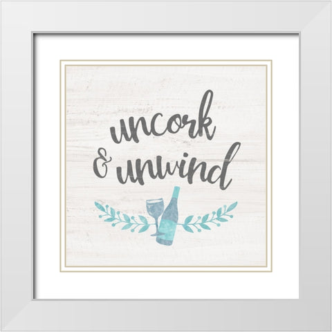 Wine OClock White Modern Wood Framed Art Print with Double Matting by Carpentieri, Natalie