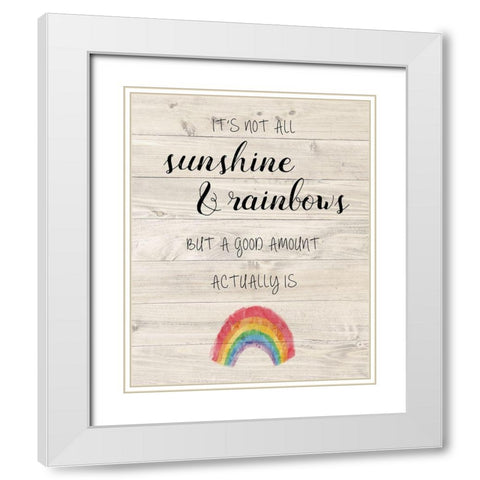 Sunshine and Rainbows White Modern Wood Framed Art Print with Double Matting by Murray, Amanda
