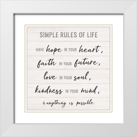 Anything is Possible White Modern Wood Framed Art Print with Double Matting by Carpentieri, Natalie