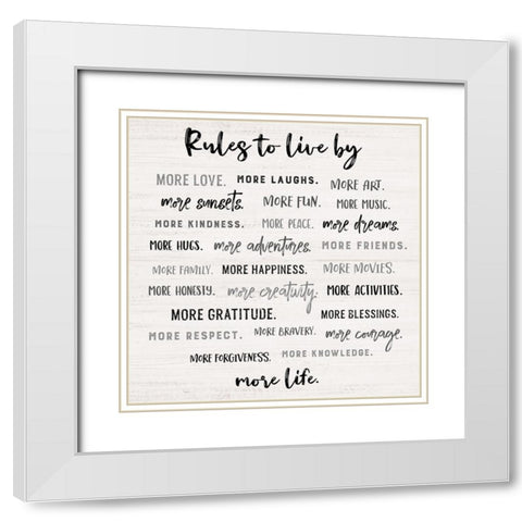 More Life White Modern Wood Framed Art Print with Double Matting by Carpentieri, Natalie