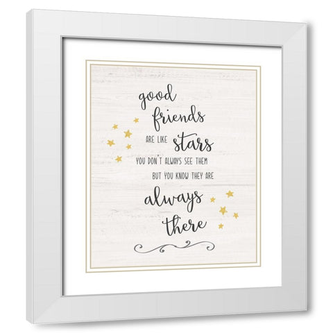 Friends Like Stars White Modern Wood Framed Art Print with Double Matting by Carpentieri, Natalie