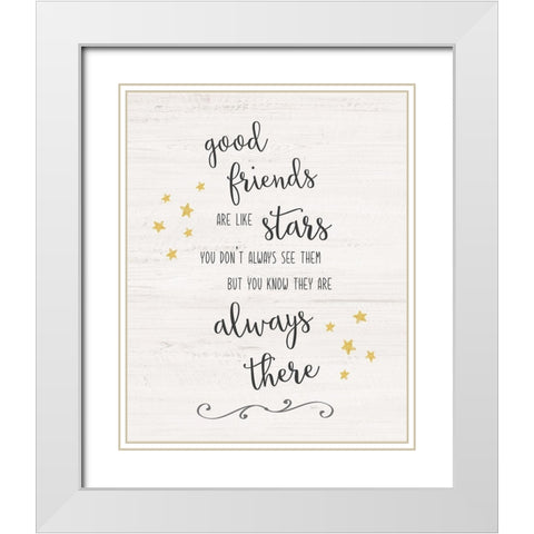 Friends Like Stars White Modern Wood Framed Art Print with Double Matting by Carpentieri, Natalie