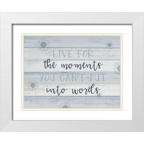 Moments into Words White Modern Wood Framed Art Print with Double Matting by CAD Designs