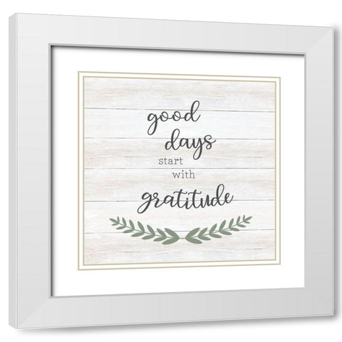 Good Days White Modern Wood Framed Art Print with Double Matting by CAD Designs