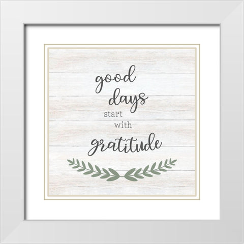 Good Days White Modern Wood Framed Art Print with Double Matting by CAD Designs