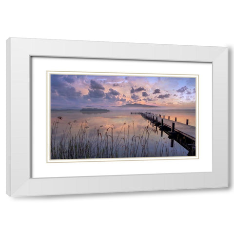 Purple Haze White Modern Wood Framed Art Print with Double Matting by Calascibetta, Mike