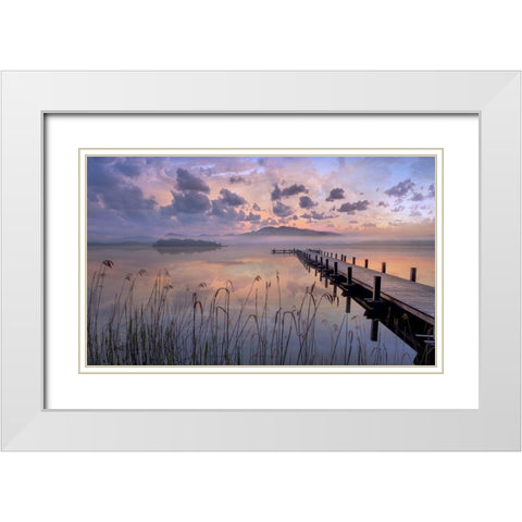 Purple Haze White Modern Wood Framed Art Print with Double Matting by Calascibetta, Mike