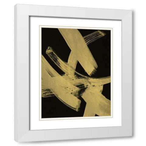 Gold Magic I White Modern Wood Framed Art Print with Double Matting by Jill, Susan