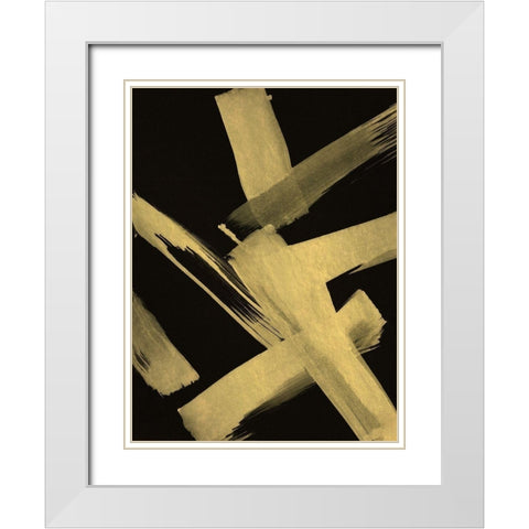 Gold Magic II White Modern Wood Framed Art Print with Double Matting by Jill, Susan