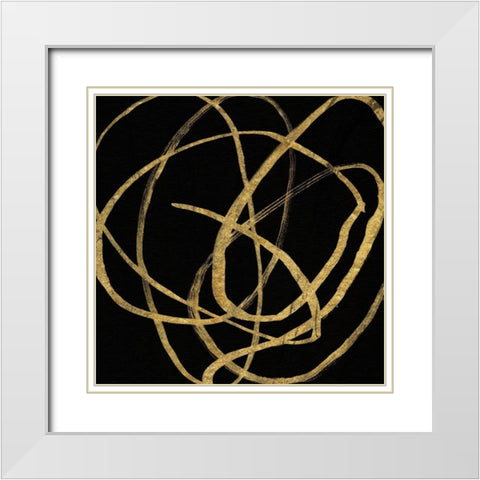 Golden Skate I White Modern Wood Framed Art Print with Double Matting by Jill, Susan