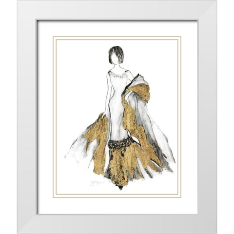 All That Glitters II White Modern Wood Framed Art Print with Double Matting by Tava Studios