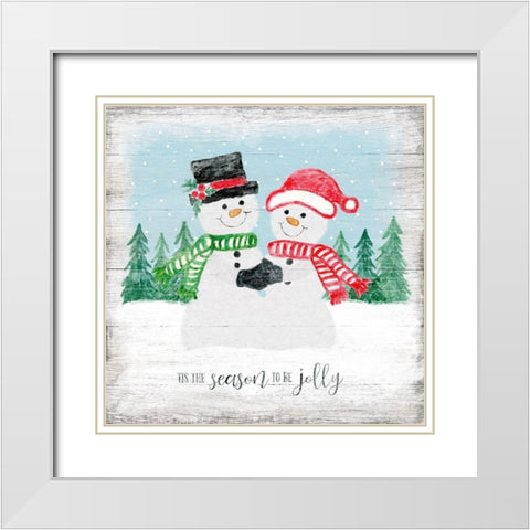 Snow Hug White Modern Wood Framed Art Print with Double Matting by Carpentieri, Natalie