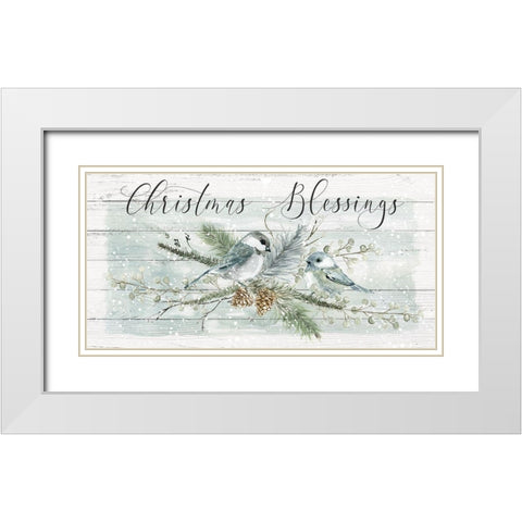 Christmas Blessings White Modern Wood Framed Art Print with Double Matting by Robinson, Carol