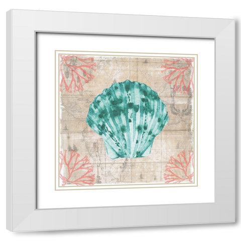 Coral Cove I White Modern Wood Framed Art Print with Double Matting by Jill, Susan