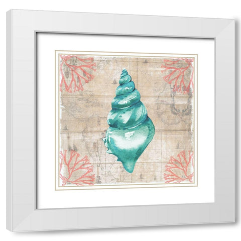 Coral Cove II White Modern Wood Framed Art Print with Double Matting by Jill, Susan