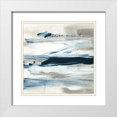 Tumultuous Indigo III White Modern Wood Framed Art Print with Double Matting by Jill, Susan