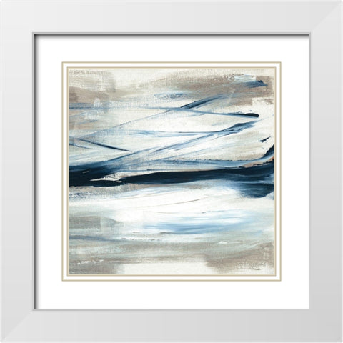 Tumultuous Indigo IV White Modern Wood Framed Art Print with Double Matting by Jill, Susan