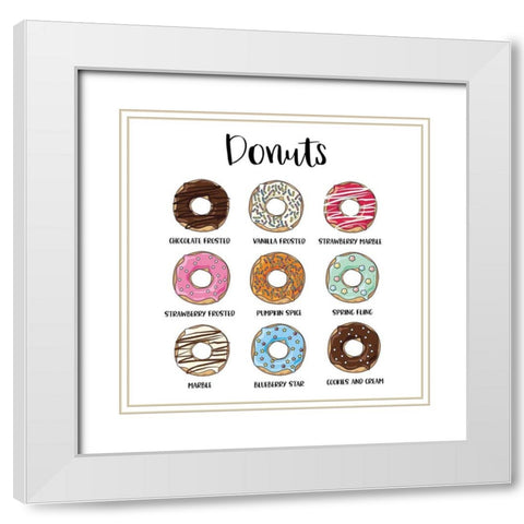 Donut Chart White Modern Wood Framed Art Print with Double Matting by Murray, Amanda