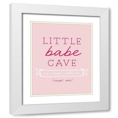 No Boys Allowed White Modern Wood Framed Art Print with Double Matting by Carpentieri, Natalie