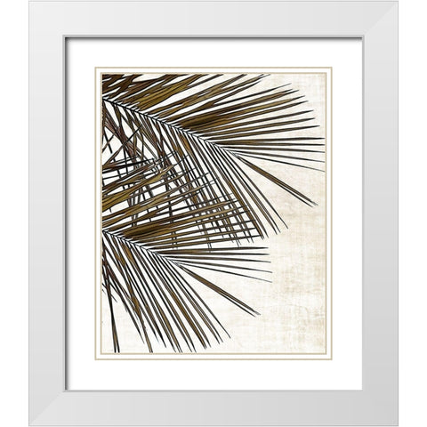 Palm I White Modern Wood Framed Art Print with Double Matting by Carpentieri, Natalie