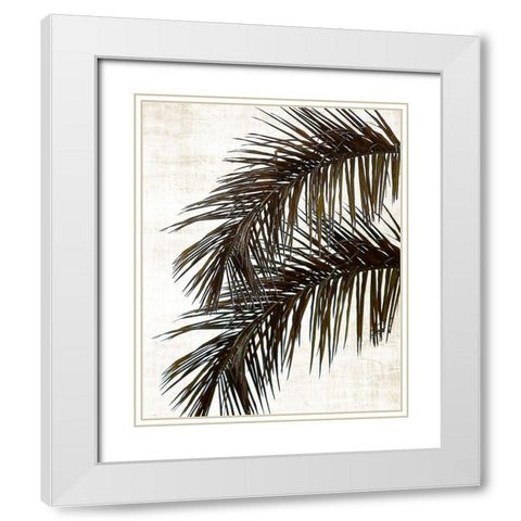 Palm II White Modern Wood Framed Art Print with Double Matting by Carpentieri, Natalie