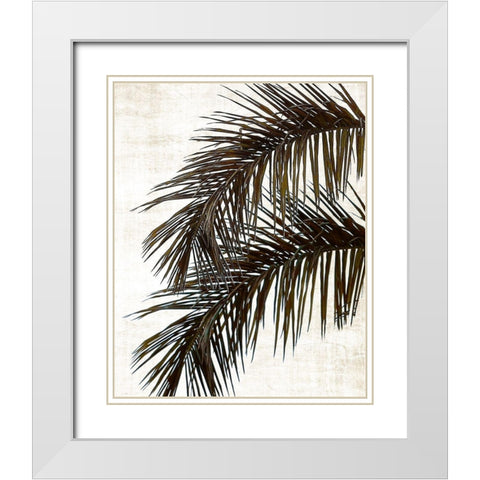 Palm II White Modern Wood Framed Art Print with Double Matting by Carpentieri, Natalie