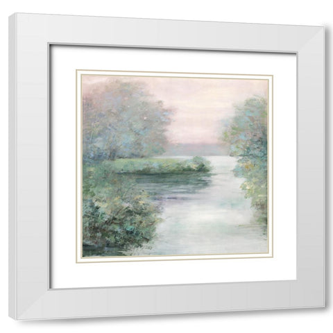 Misty Morning II White Modern Wood Framed Art Print with Double Matting by Swatland, Sally