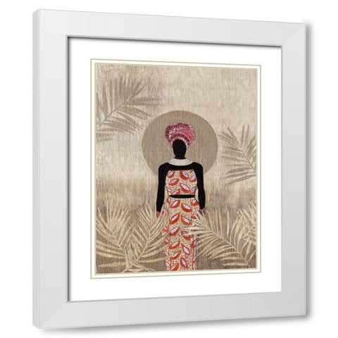 Luna Beauty II White Modern Wood Framed Art Print with Double Matting by Tava Studios