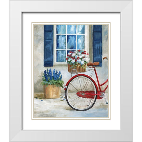 Summer Ride I White Modern Wood Framed Art Print with Double Matting by Nan