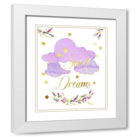 Sweet Dreams White Modern Wood Framed Art Print with Double Matting by Nan