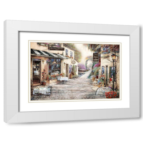 Frenchtown Market White Modern Wood Framed Art Print with Double Matting by Manning, Ruane