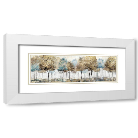 Soft Spring Panoramic White Modern Wood Framed Art Print with Double Matting by Nan