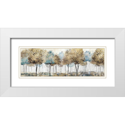 Soft Spring Panoramic White Modern Wood Framed Art Print with Double Matting by Nan