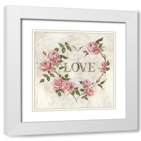 Love Heart White Modern Wood Framed Art Print with Double Matting by Swatland, Sally