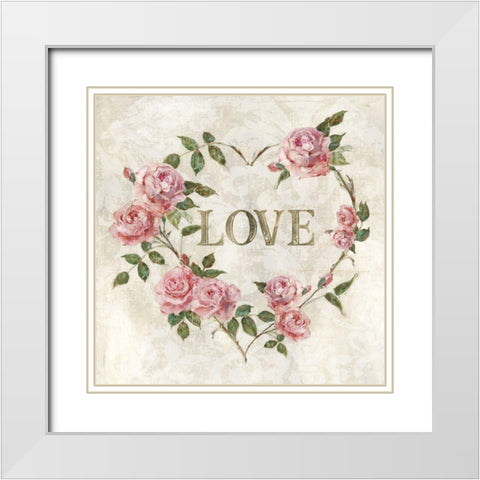 Love Heart White Modern Wood Framed Art Print with Double Matting by Swatland, Sally
