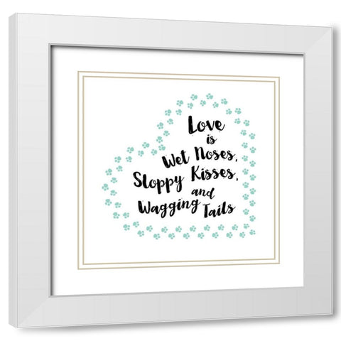 Sloppy Kisses White Modern Wood Framed Art Print with Double Matting by Murray, Amanda