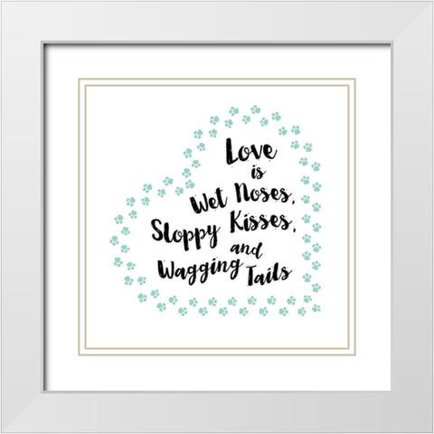 Sloppy Kisses White Modern Wood Framed Art Print with Double Matting by Murray, Amanda