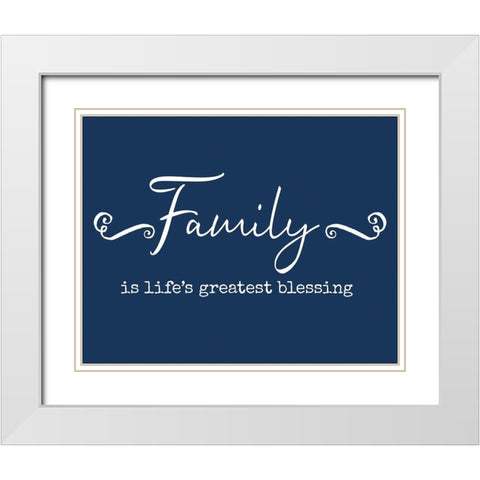 Family Greatest Blessing White Modern Wood Framed Art Print with Double Matting by Murray, Amanda
