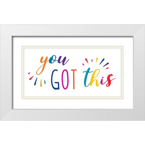 Rainbow Got This White Modern Wood Framed Art Print with Double Matting by CAD Designs