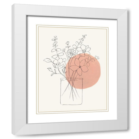 Contemporary Wildflower Bouquet White Modern Wood Framed Art Print with Double Matting by Nan